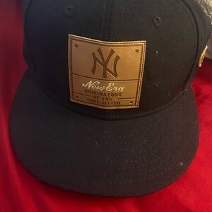 Yankees Black Cap with Brown Patch